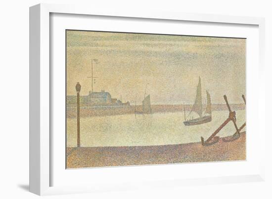 The Channel at Gravelines in the Evening-Georges Seurat-Framed Art Print