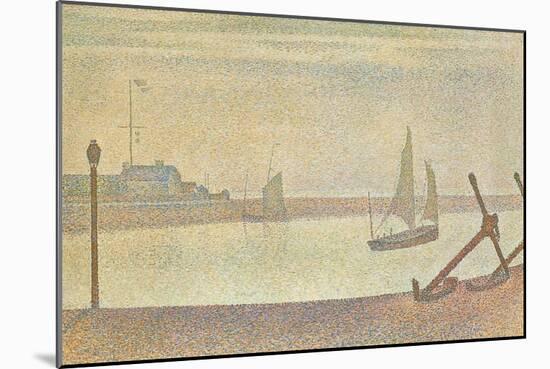 The Channel at Gravelines in the Evening-Georges Seurat-Mounted Art Print