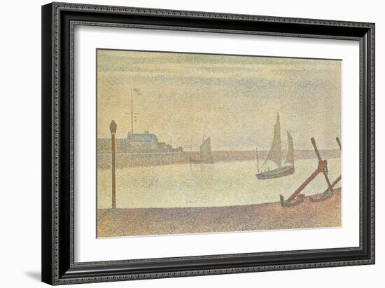 The Channel at Gravelines in the Evening-Georges Seurat-Framed Art Print