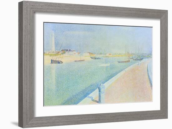 The Channel at Gravelines, Petit Fort Philippe-Georges Seurat-Framed Art Print