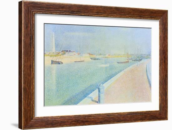 The Channel at Gravelines, Petit Fort Philippe-Georges Seurat-Framed Art Print