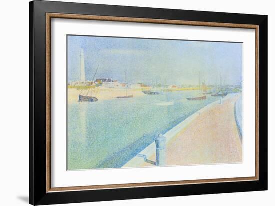 The Channel at Gravelines, Petit Fort Philippe-Georges Seurat-Framed Art Print