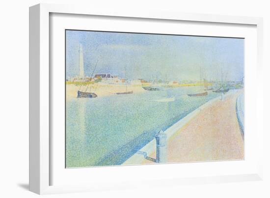 The Channel at Gravelines, Petit Fort Philippe-Georges Seurat-Framed Art Print