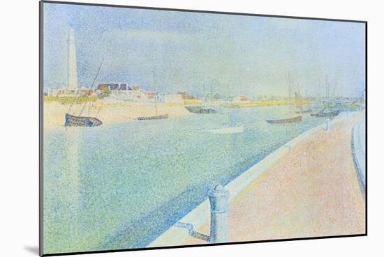 The Channel at Gravelines, Petit Fort Philippe-Georges Seurat-Mounted Art Print