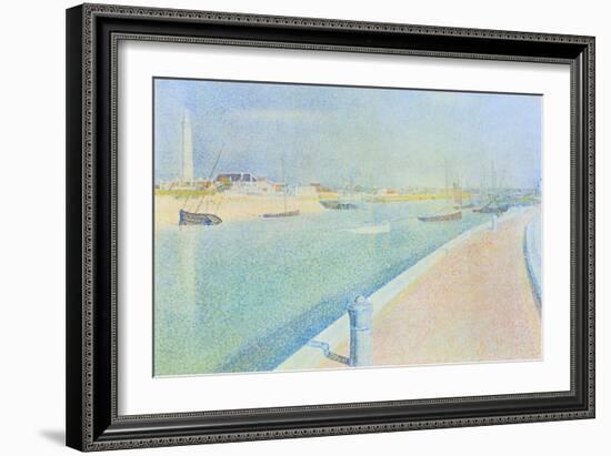 The Channel at Gravelines, Petit Fort Philippe-Georges Seurat-Framed Art Print