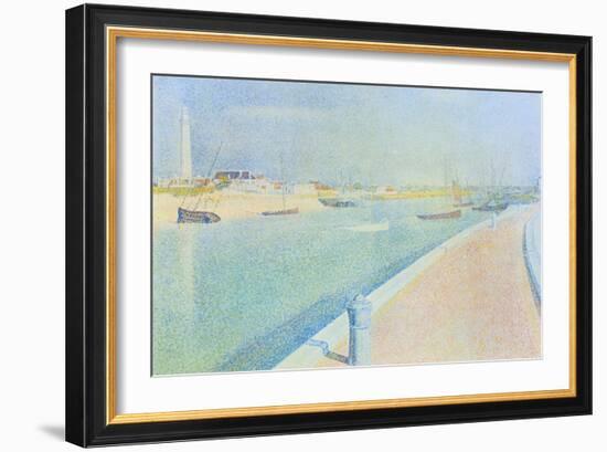 The Channel at Gravelines, Petit Fort Philippe-Georges Seurat-Framed Art Print