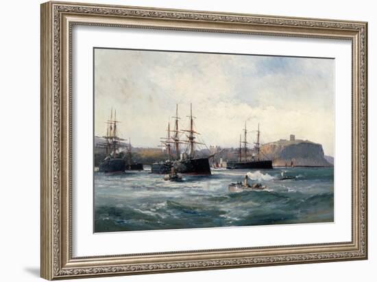 The Channel Fleet Off Scarborough, 1896-William Lionel Wyllie-Framed Giclee Print