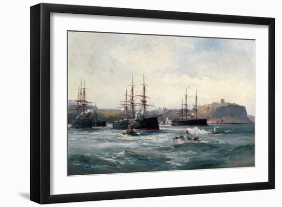 The Channel Fleet Off Scarborough, 1896-William Lionel Wyllie-Framed Giclee Print