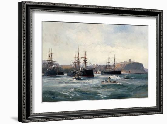 The Channel Fleet Off Scarborough, 1896-William Lionel Wyllie-Framed Giclee Print