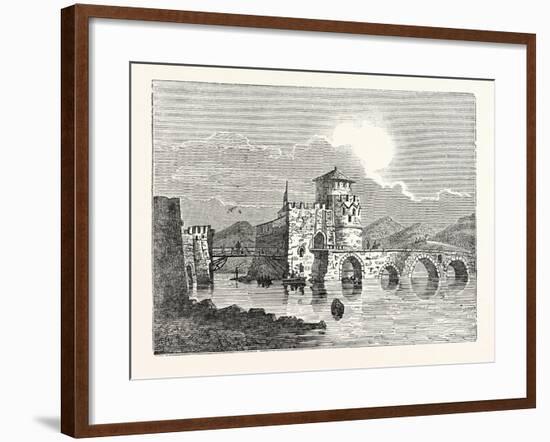 The Channel of the Euri'Pus and the Modern Town of E'Gripos: the Bridge of the Euripus-null-Framed Giclee Print