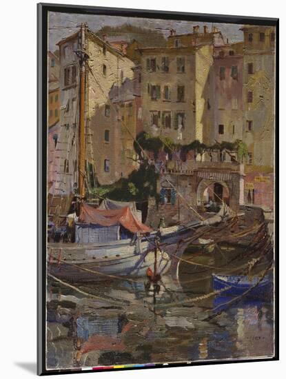 The Charcoal Boat, Camogli, Italy (Oil on Canvas)-Terence Cuneo-Mounted Giclee Print