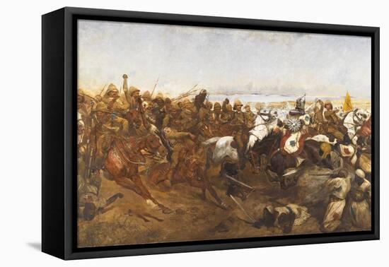 The Charge of the 21st Lancers at the Battle of Omdurman, 1898-Richard Caton Woodville-Framed Premier Image Canvas
