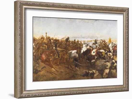 The Charge of the 21st Lancers at the Battle of Omdurman, 1898-Richard Caton Woodville-Framed Giclee Print