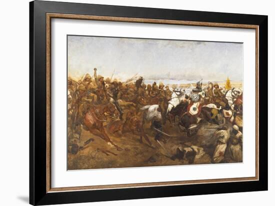 The Charge of the 21st Lancers at the Battle of Omdurman, 1898-Richard Caton Woodville-Framed Giclee Print