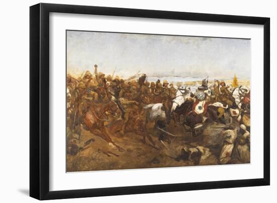 The Charge of the 21st Lancers at the Battle of Omdurman, 1898-Richard Caton Woodville-Framed Giclee Print