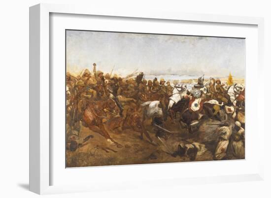 The Charge of the 21st Lancers at the Battle of Omdurman, 1898-Richard Caton Woodville-Framed Giclee Print