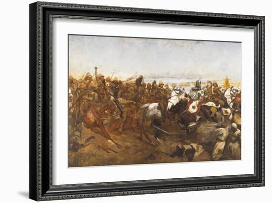 The Charge of the 21st Lancers at the Battle of Omdurman, 1898-Richard Caton Woodville-Framed Giclee Print