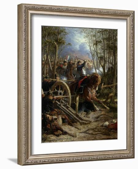 The Charge of the French Cuirassiers at Reichshof-Adolphe Yvon-Framed Giclee Print