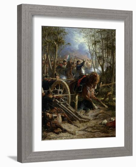 The Charge of the French Cuirassiers at Reichshof-Adolphe Yvon-Framed Giclee Print