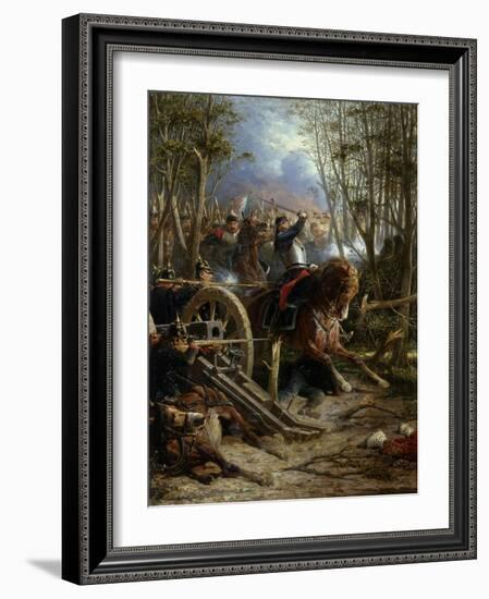 The Charge of the French Cuirassiers at Reichshof-Adolphe Yvon-Framed Giclee Print