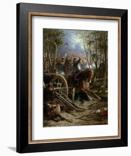 The Charge of the French Cuirassiers at Reichshof-Adolphe Yvon-Framed Giclee Print