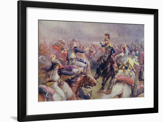 The Charge of the Heavy Brigade Against the French Cuirassiers at Waterloo, from 'British Battles…-Christopher Clark-Framed Giclee Print