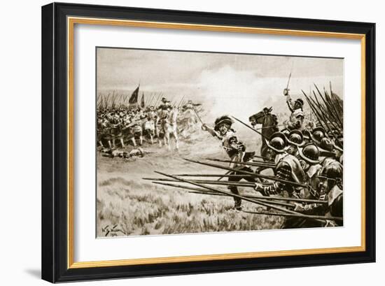 The Charge of the Royalist Infantry at Naseby, June 14Th, 1645-William Barnes Wollen-Framed Giclee Print