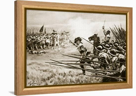 The Charge of the Royalist Infantry at Naseby, June 14Th, 1645-William Barnes Wollen-Framed Premier Image Canvas