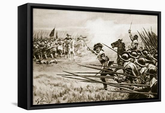 The Charge of the Royalist Infantry at Naseby, June 14Th, 1645-William Barnes Wollen-Framed Premier Image Canvas