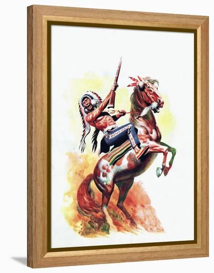 The Charge of the Sioux-Don Lawrence-Framed Premier Image Canvas