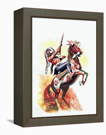 The Charge of the Sioux-Don Lawrence-Framed Premier Image Canvas