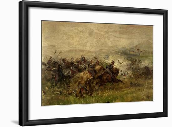 The Charge of Villafranca, June 24, 1866-Sebastiano de Albertis-Framed Giclee Print