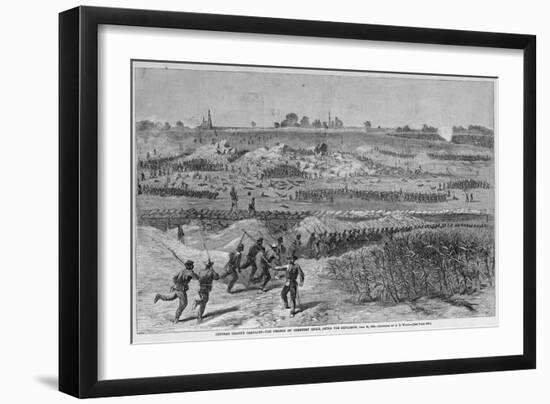 The Charge on Cemetery Ridge Magazine Illustration Published in Harper's Weekly-null-Framed Giclee Print
