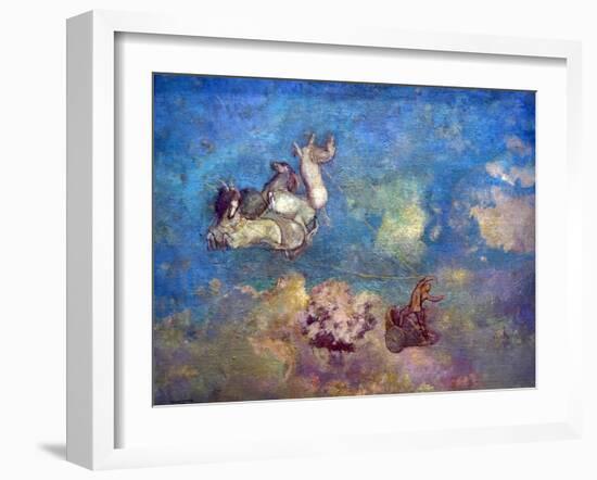 The Chariot of Apollo-Odilon Redon-Framed Art Print