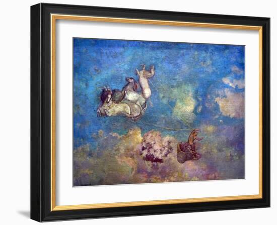 The Chariot of Apollo-Odilon Redon-Framed Art Print