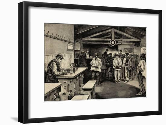 The Charities in Madrid, Office of Rations and Dining, Engraving, 1879-null-Framed Giclee Print