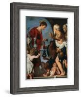 The Charity of St Lawrence-Bernardo Strozzi-Framed Giclee Print