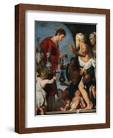 The Charity of St Lawrence-Bernardo Strozzi-Framed Giclee Print