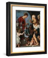 The Charity of St Lawrence-Bernardo Strozzi-Framed Giclee Print