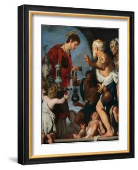 The Charity of St Lawrence-Bernardo Strozzi-Framed Giclee Print