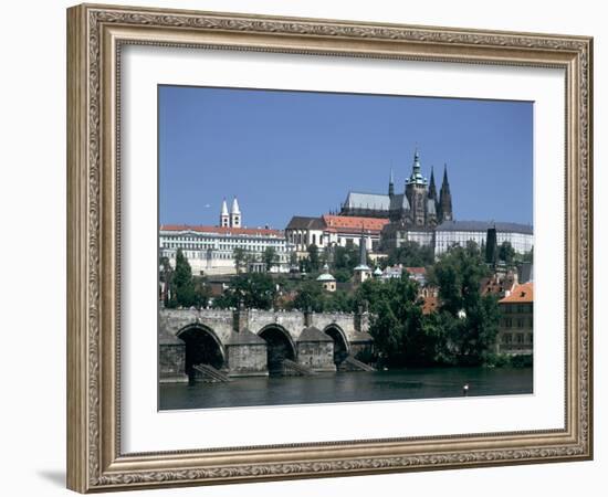 The Charles Bridge, the Castle and St Vitus Cathedral, Prague, Czech Republic-Peter Thompson-Framed Photographic Print