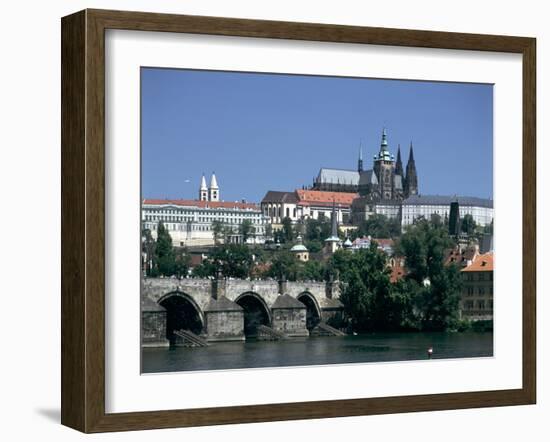 The Charles Bridge, the Castle and St Vitus Cathedral, Prague, Czech Republic-Peter Thompson-Framed Photographic Print