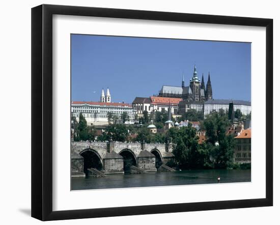 The Charles Bridge, the Castle and St Vitus Cathedral, Prague, Czech Republic-Peter Thompson-Framed Photographic Print