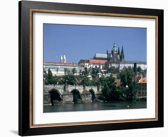 The Charles Bridge, the Castle and St Vitus Cathedral, Prague, Czech Republic-Peter Thompson-Framed Photographic Print