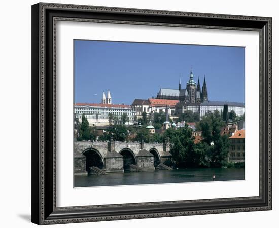 The Charles Bridge, the Castle and St Vitus Cathedral, Prague, Czech Republic-Peter Thompson-Framed Photographic Print