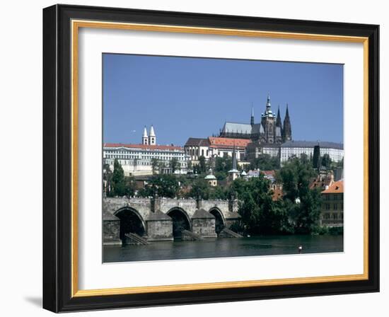 The Charles Bridge, the Castle and St Vitus Cathedral, Prague, Czech Republic-Peter Thompson-Framed Photographic Print