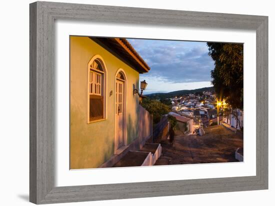 The Charming Town of Lencois in Chapada Diamantina National Park at Dusk-Alex Saberi-Framed Photographic Print