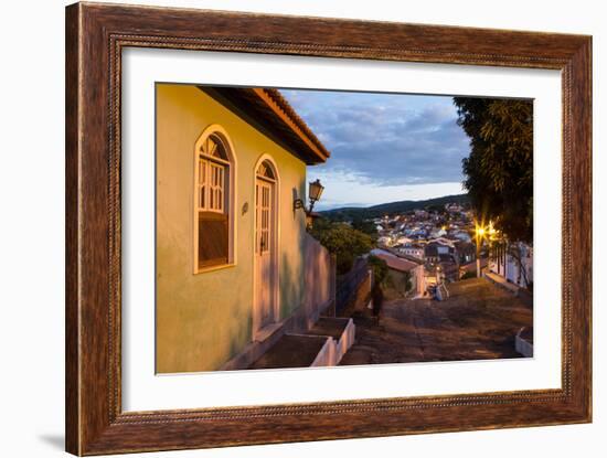 The Charming Town of Lencois in Chapada Diamantina National Park at Dusk-Alex Saberi-Framed Photographic Print