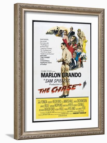 THE CHASE, US poster, center: Marlon Brando 1966-null-Framed Art Print