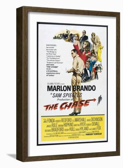 THE CHASE, US poster, center: Marlon Brando 1966-null-Framed Art Print